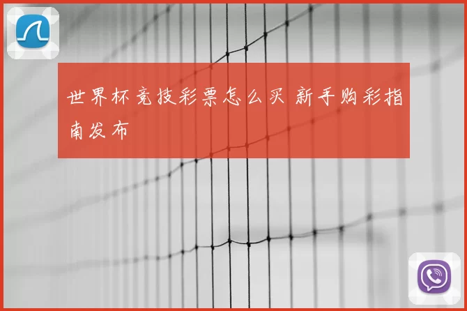 世界杯竞技彩票怎么买 新手购彩指南发布